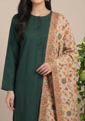 Winter - Riwaj - Pashmina Kani Jamawar 3 Pcs Suit - D#02 - Green