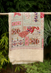 Pashmina Ari Work Scarf D - 32 - Fawn