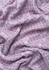 Elite Men Embroidered Sequence Viscose Fabric - B Pink