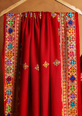 Pashmina Kashmiri Needle Work Shawl D#06 - Red