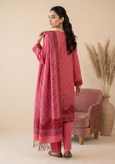 Winter - Fancy Silk Zari Jamawar - 3 Pcs Suit - D#17 - Carrot