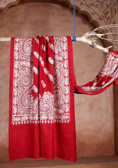 Pashmina Ari Jaaldar Scarf D#01 - Red