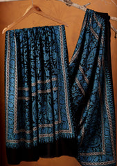 Pashmina Ari Work Jaaldar Shawl D#07 - Black