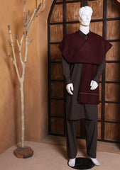 Men Shawls - Wool Shawls - D#09 - Maroon