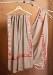 Pashmina Embroidered Border Shawl D#272 - Skin