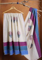 Pashmina Ari Work Shawl D#06 - Off White 1