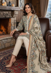 Winter - Riwaj - Printed Marina - 3 Pcs - Wool Shawl 25 - D#61