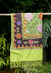 Pashmina Ari Work Scarf D - 08 - P Green