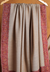 Pashmina Kashmiri Border Shawl D#121 - Brown