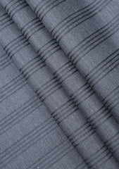Scabal Super Fine 140's Broad Stripe Wool Suiting - Charcoal