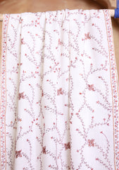 Pashmina Kashmiri Jaaldar Scarf D#37 - Off White