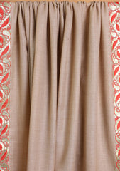 Pashmina Embroidered Border Shawl D#272 - Skin