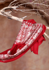 Pashmina Ari Jaaldar Scarf D#01 - Red