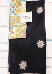 Embroidered Lawn Summer Shawl D#63 - Black