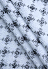 Elite Men Embroidered Sequence Viscose Fabric - B White