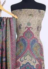 Winter - Riwaj - Printed Pashmina - 3 Pcs Suit - D#01 - Skin