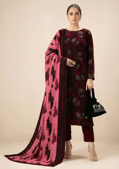 Winter - Riwaj - Printed Velvet Suit - Palachi Dupatta - D#03 - Maroon