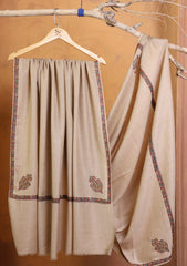 Pashmina Embroidered Border Shawl D#256 - Skin