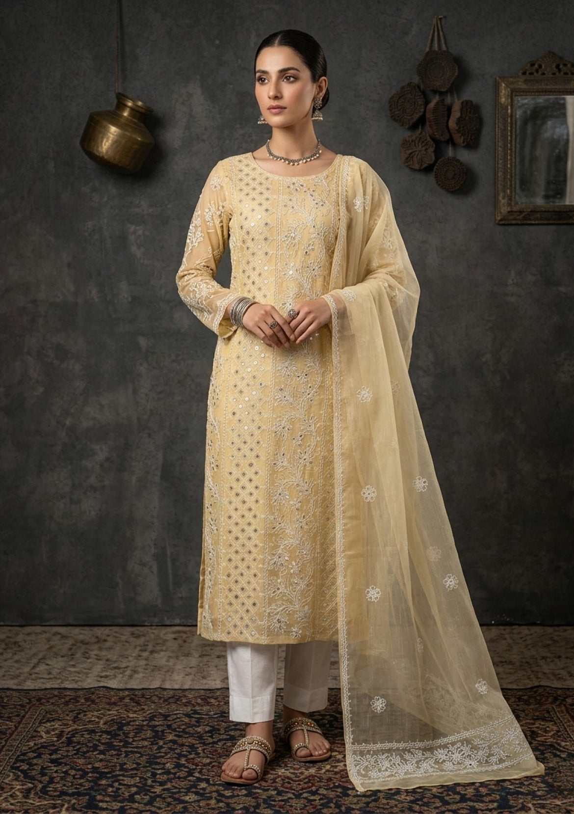 mukesh work dress designs | Chikankari Suits | Gota Work Dress Designs