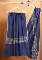 Pashmina Kashmiri Border Shawl D#168 - N Blue
