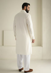 Elite Men Plain Fine 6 Pound Unstitched Boski Suit - Off White