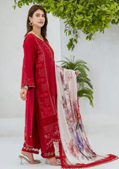 Lawn - Abeer Rasheed - Farzana - Luxury 25 - AR#03 - Deep Crimson