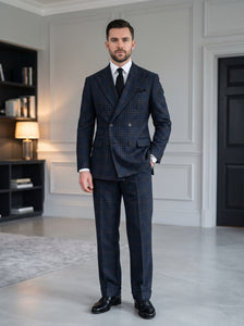 Cavani The Black Ice Flannel Pure Australia Wool Fabric - F Blue