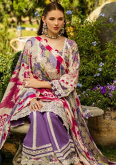 Lawn - Elaf Premium - Print Chikankari 25 - ELK-02A PERIWINKLE