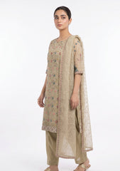 Formals - Riwaj - Fancy Net - 2 Pcs Suit - CND#2783 - Light Mehndi
