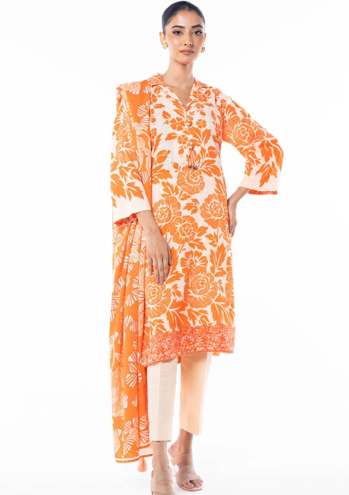 Winter Collection - Al Karam - Unstitched 24 - FW-12-24-ORANGE