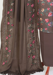 Winter - Riwaj - Printed Cotray Suit - Wool Shawl - D#09 - Brown