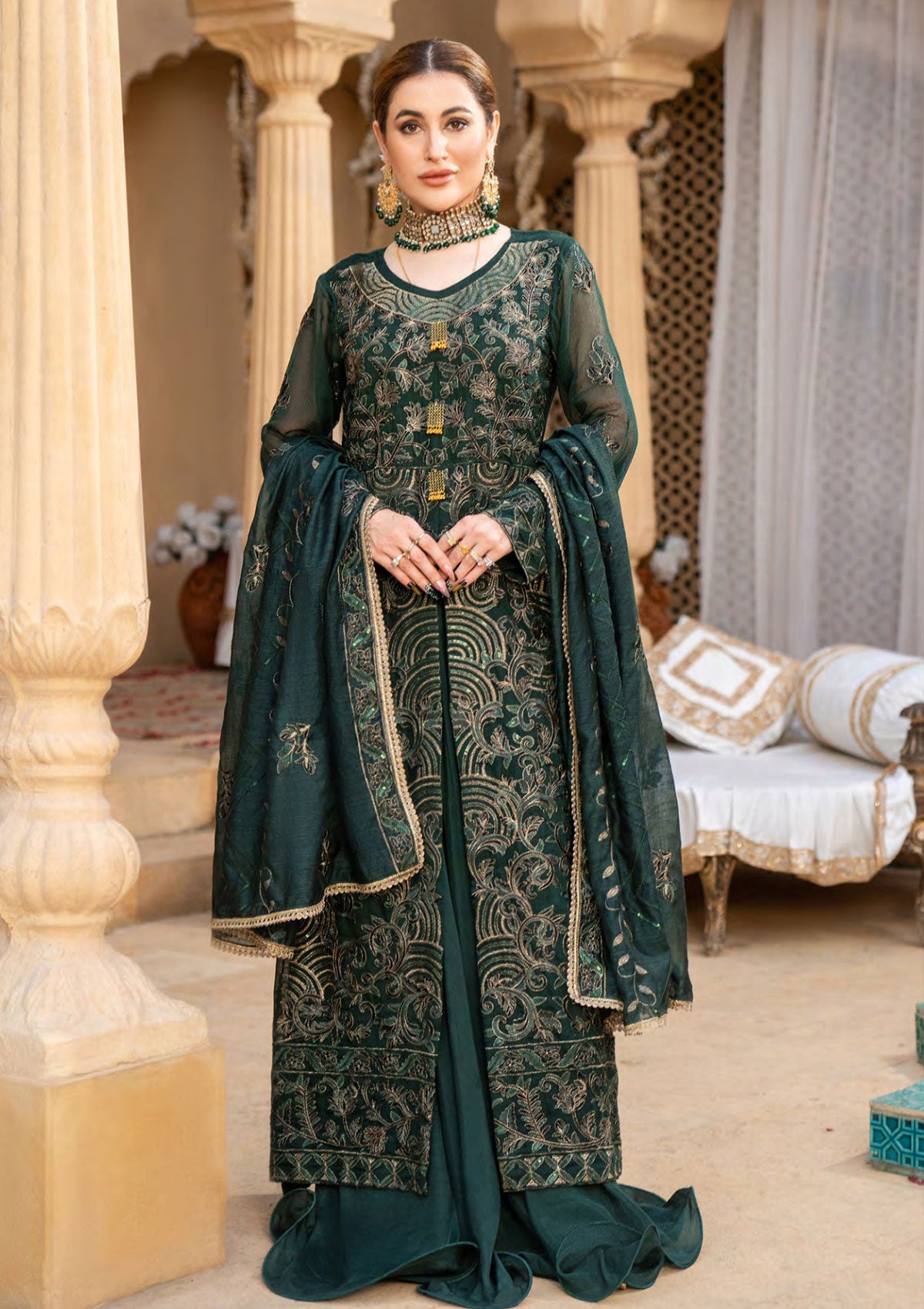 Formal Collection - Zuha - Andaaz e Jahan - Festive - D#08 - Emerald Green