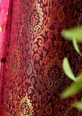 Formals - Fancy Closet - 2 pcs Suit - Satin Silk Jamawar D#55 Maroon