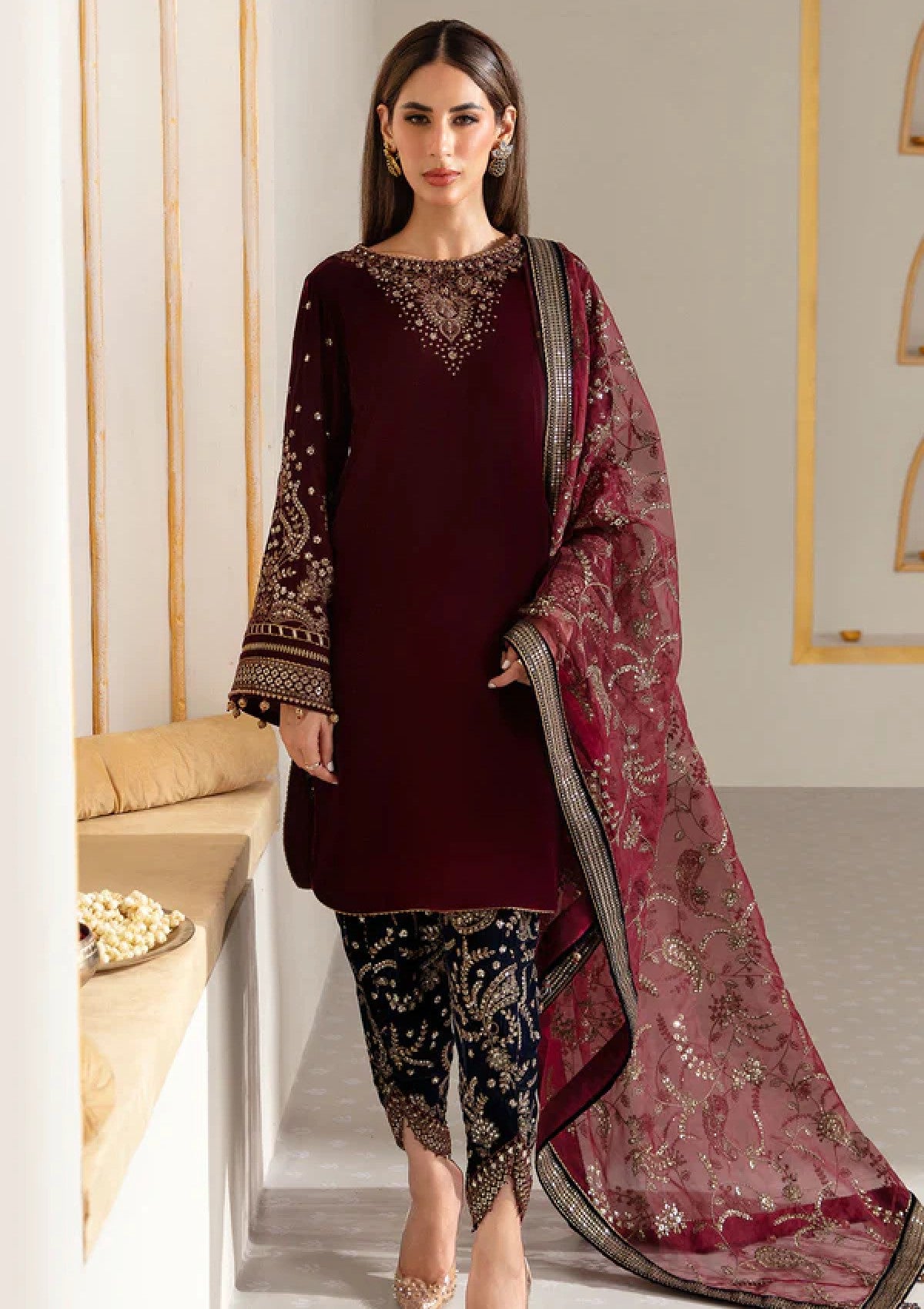 Winter Collection - Jazmin - Embroidered Velvet 24 - VF-2017