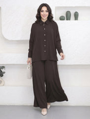 Pret - Moven - Embellished Button Down Set - Brown