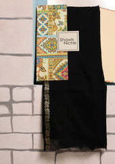 Jacquard Lawn Summer Shawl D#15 - Black