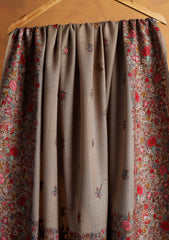 Pashmina Embroidered Jaaldar Shawl D#32 - L Brown