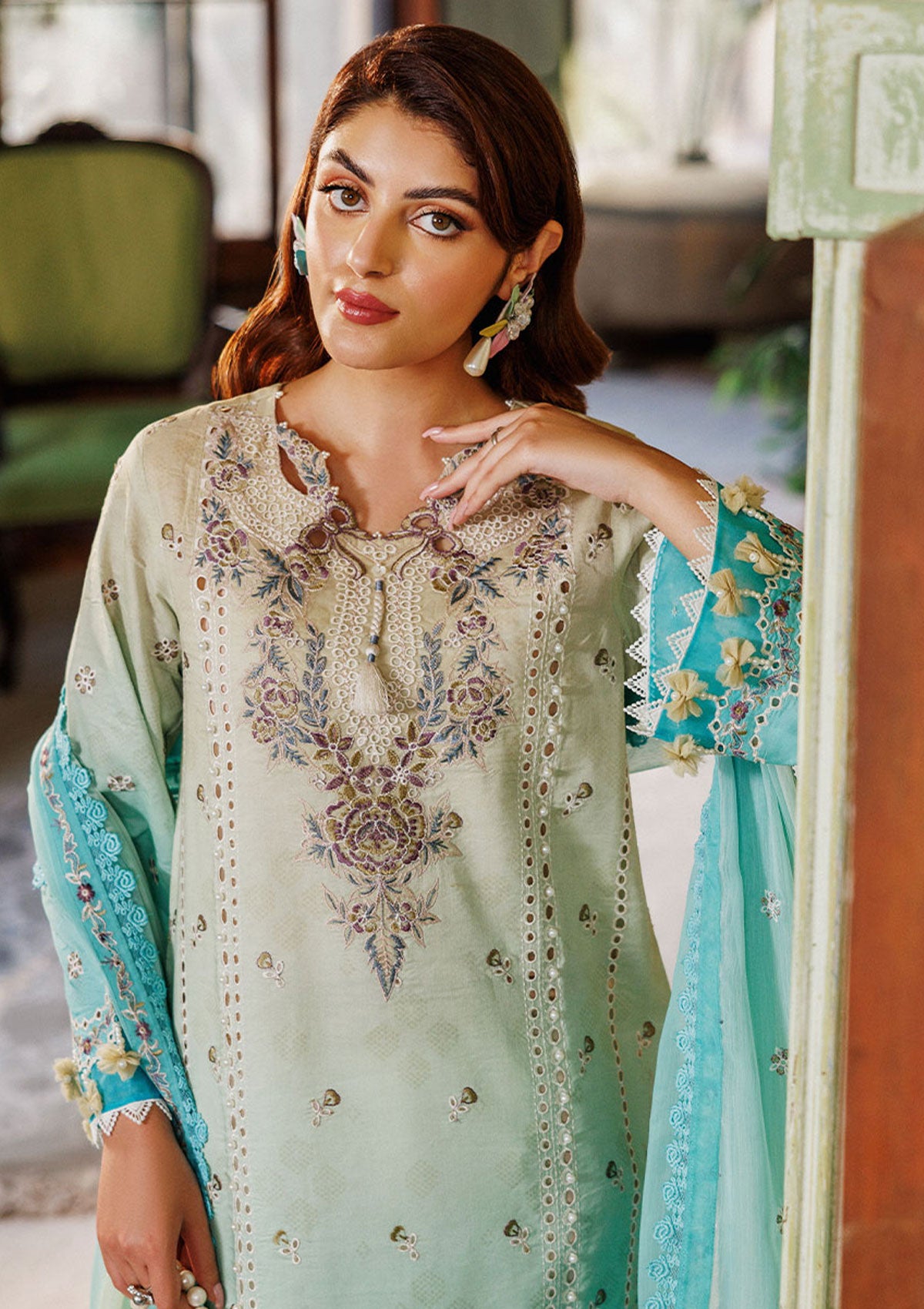 Lawn Collection - Alizeh - Maahi Vol 2 - Embroidered Printed - AF#7016 - Zari