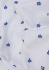 Elite Men Compact Yarn Selvage Cotton & Jacquard Fabric - G White