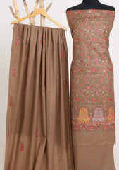 Winter - Riwaj - Pashmina Embroidered Suit - D#08 - Brown