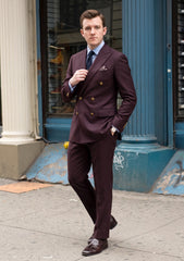 Loro Piana Super 150's Wool Fabric - Burgundi