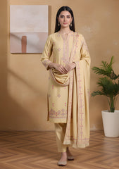 Winter - Riwaj - Embroidered Karandi Suit  - D#04 - Golden