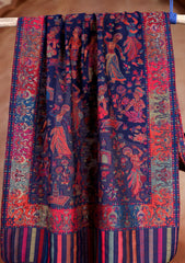 Pashmina Zari Jamawar Scarf D#01 - N Blue