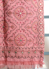 Karandi Embroidered Shawl D#14 - Pink
