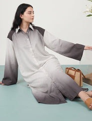 Pret - Moven - Long Omre Tunic Dress - Brown & Off White
