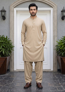 Elite Men Canybo Antistatic Finish Plain Wash & Wear Fabric - Beige