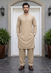 Elite Men Canybo Antistatic Finish Plain Wash & Wear Fabric - Beige