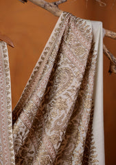 Pashmina Ari Work Jaaldar Shawl D#07 - Off White