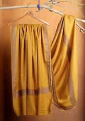 Pashmina Embroidered Border Shawl D#235 - Mustard