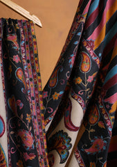 Pashmina Qalamkari Needle Work Shawl D#01 - Black